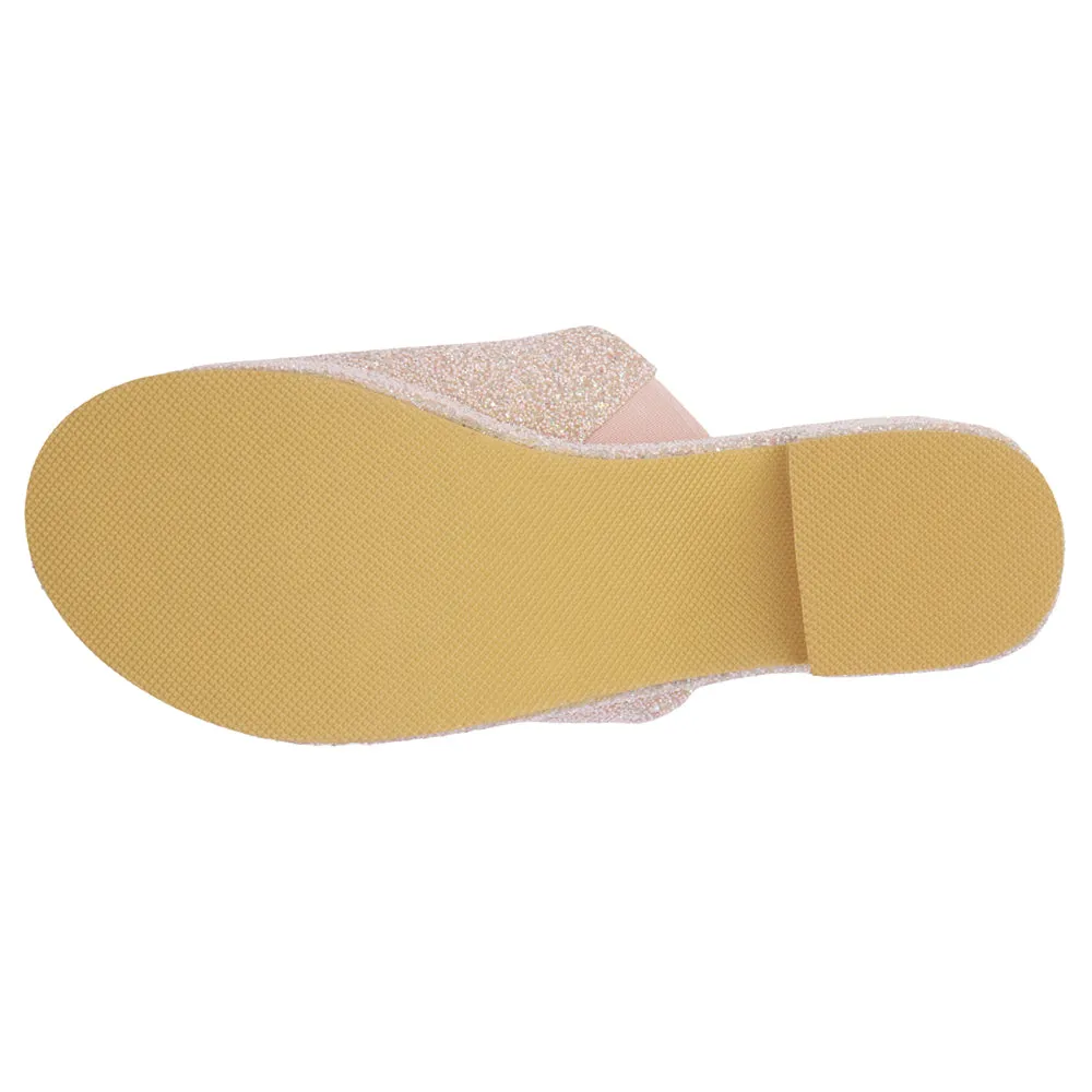 Terry Glitter Platform Clog Sandals
